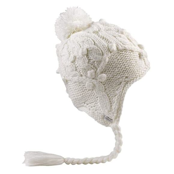 Burton Chloe Earflap Stout White Pom-Pom Snow Hat - Picture 4 of 4